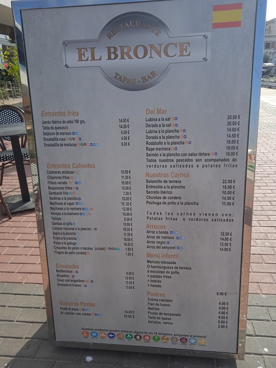 Menu Restaurante El Bronce Santa Pola-1